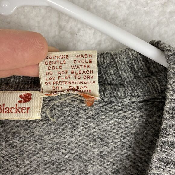 Vintage Stanley Blacker Sweater Vest Mens Size L 100% Shetland Wool Knit Italy - Picture 6 of 12